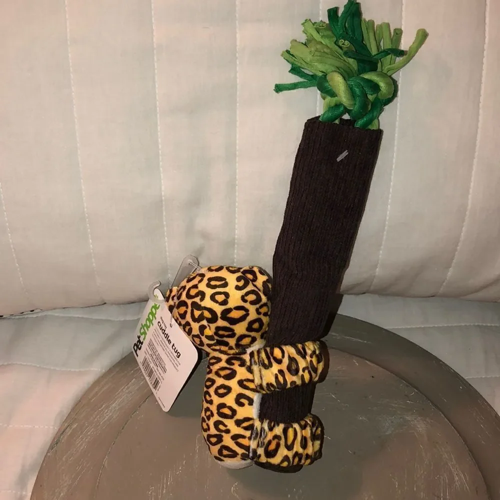 PetShoppe Cuddle Tug Dog Pet Squeaky Leopard Teddy Tree Hugging Toy